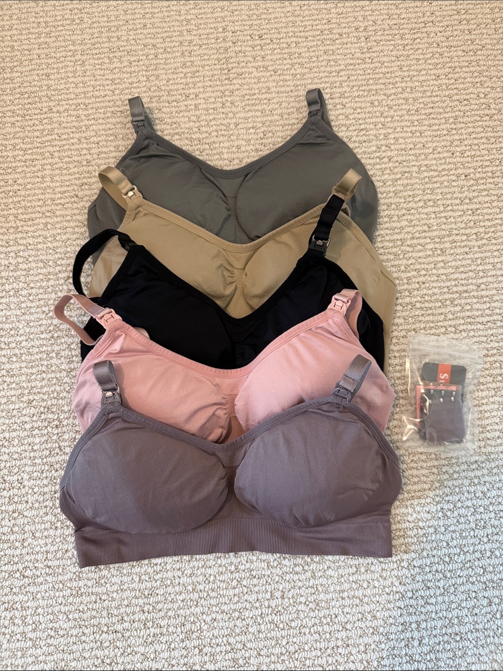 Seamless Nursing Bra - Pack of 5 (Gray, Taupe, Black, Pink, Mauve) - Picture 2 of 7